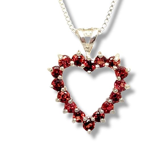 Jewelry - Classic 1cttw Round Madeira Garnet Heart Pendant 18" Chain